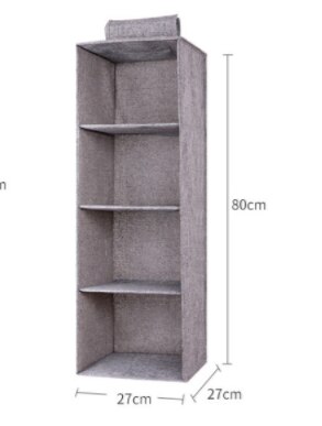 3 4 5 Layers Washable Closet Organizer Wardrobe Cloth Shelves Hanging Rack Storage Bags with Hook and Loops for Clothes Socks: 4 Layers