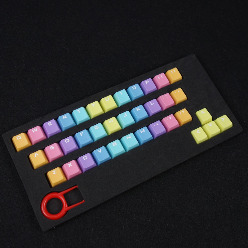 37 Toetsen/set Mechanische Toetsenbord keycaps Kleurrijke OEM Hoogte ABS Licht Kleur Geleidelijke Verandering Dubbele kleur dip-dye key Caps
