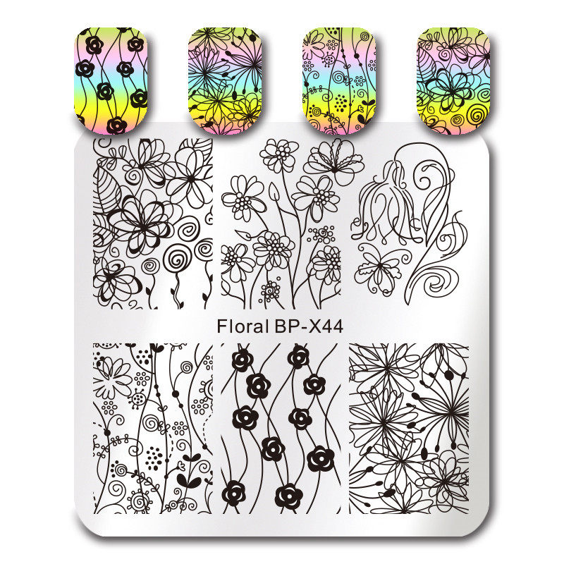 Født smukke negle stempling plader valentinsdag tema hjerte gør det selv billede print negle kunst stempel skabelon gør det selv design stencil værktøj: Bp -x44