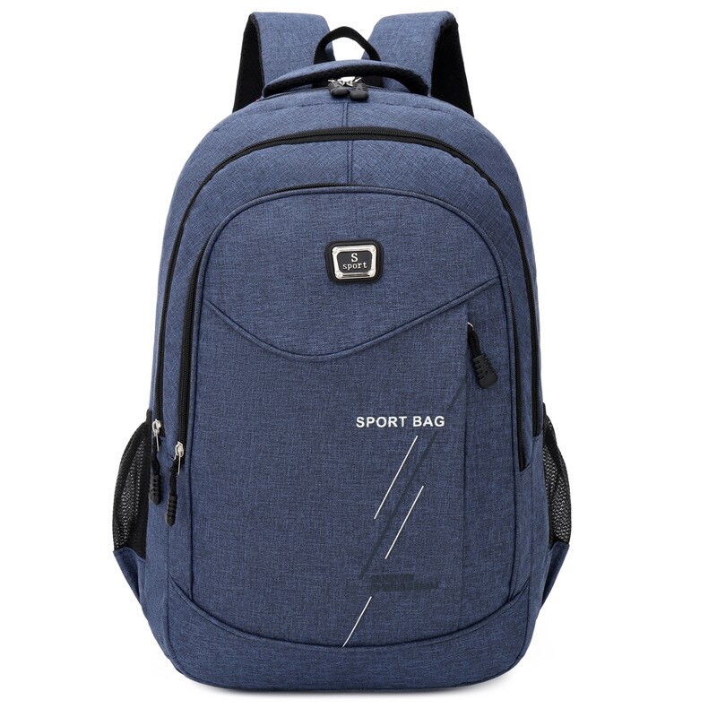 large capacity men backpack Oxford school bag for boys teenage student backpack young backbag Casual college style: Blue