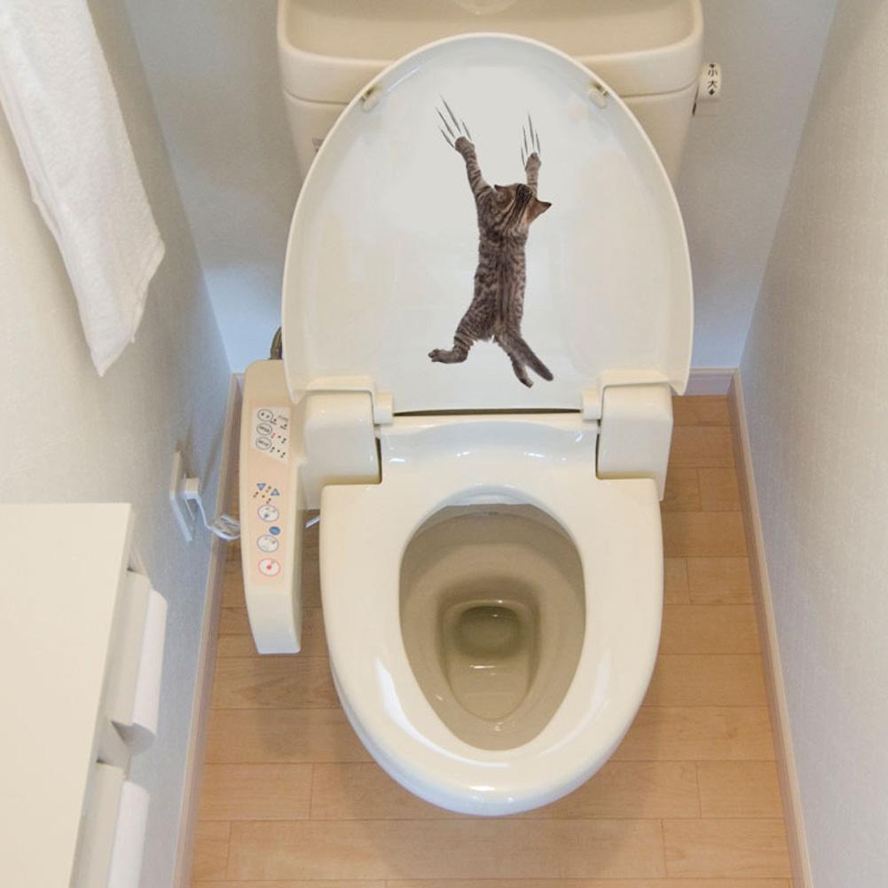 Asypets toilet klistermærker tegneserie kattekat dyr udtryk badeværelse køkken glasdør køleskab vægmalerier vandtæt: Sk2-006 40 x 21cm