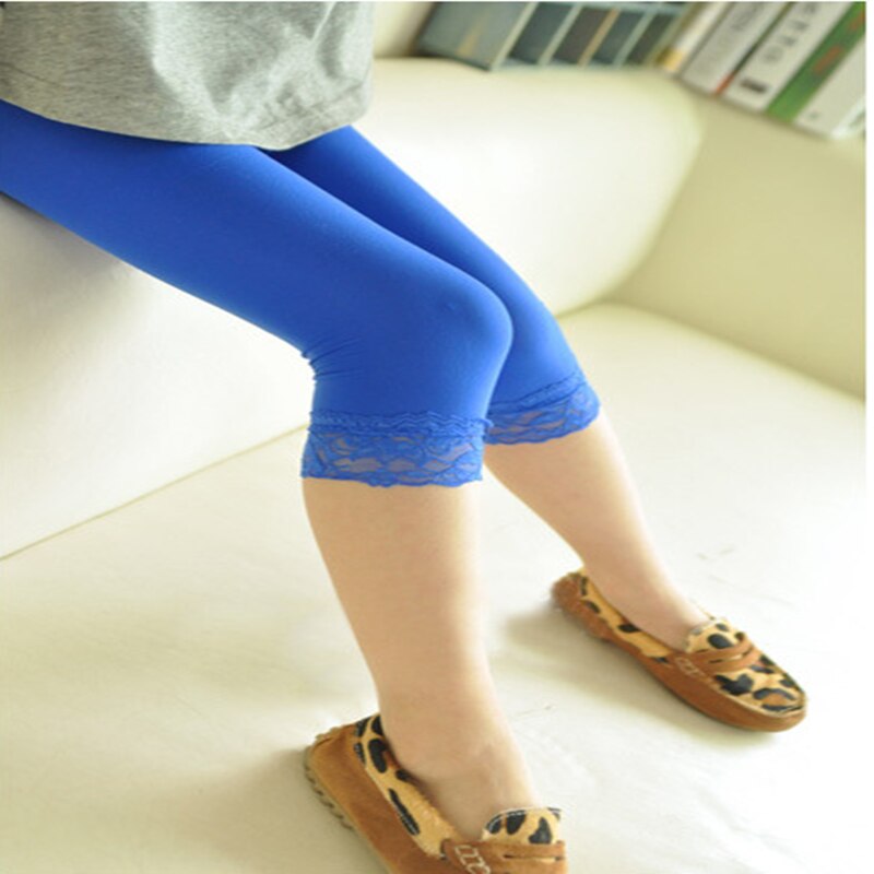 Leggings à crochet en dentelle pour enfants de 3 à 8 ans, 1 pièce/lot: blue
