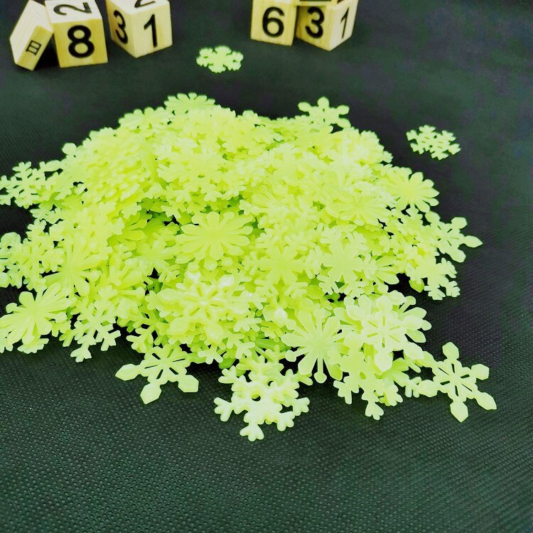 50 stücke leuchtend Treppen Aufkleber GlüHenne in Der Dunklen Nacht Sicherheit Anzeige Fluoreszierende Schneeflocke Zauberstab Aufkleber Aufkleber Weihnachten Heimat Dekor: Gelb / 150Stck 3 Packungen
