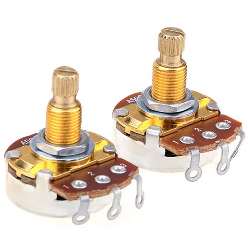 As Volledige Metrische Sized Controle Potten A500K Audio Taper Potentiometers Pot Voor Elektrische Gitaar Bas (Set Van 4)
