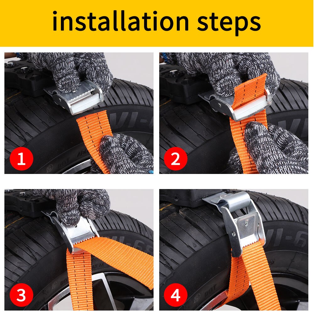 Tire Chain Strap Snow Chain Emergency Anti-Skid Automobile Belt for Outdoor Car SUV Universal Anti Skid Snow Chains Nylon