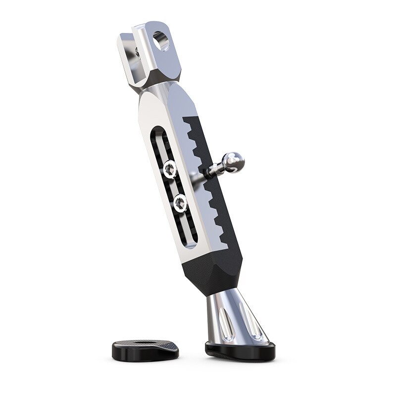 Motorcycle Kickstand Adjustable Scooter Foot Support Side Parking Kickstand for Electric Motorbike Parking Side Support Stand: Silver