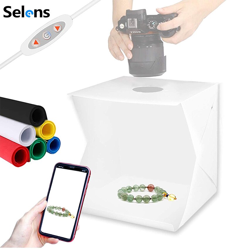 LED Klapp Leuchtkasten 20cm hintergrund Tragbare Fotografie Foto Studio Softbox Einstellbare Helligkeit Licht Kasten Für DSLR Camer