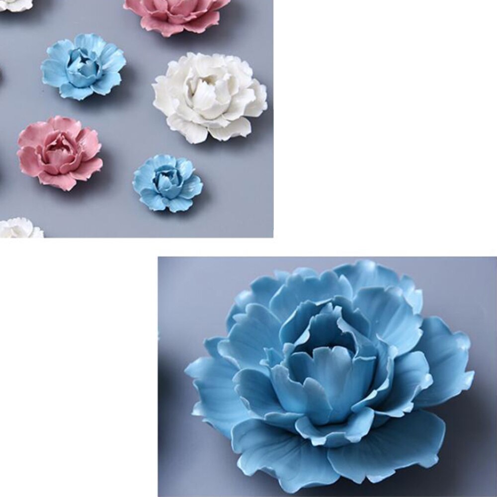 Fleur d'art en céramique murale suspendue, décor artisanal stéréoscopique artificiel pivoine de Luoyang pour salon