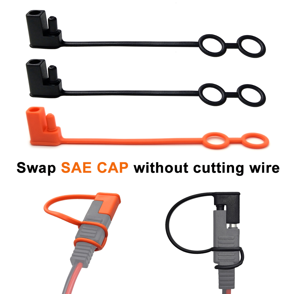 SAE Dust Cap(Upgrade) 2 Pin Plug Replacement Rubber Waterproof Cover Lid Top Protect SAE Solar Motor Connector Adapter