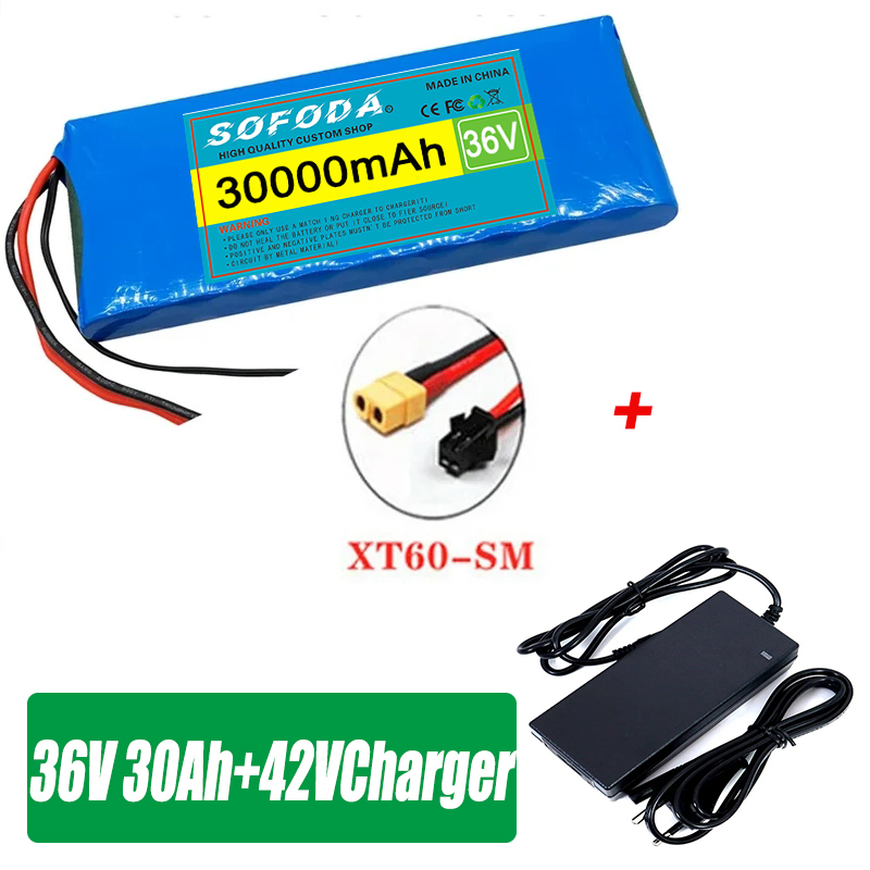 36V 10S1P 30000mAh Battery Pack 20Ah 18650 Lithium Li-ion Rechargeable Batteries 30Ah BMS 500W: Other