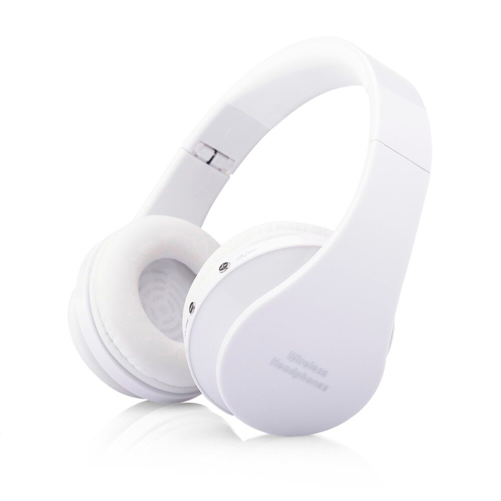Wireless Bluetooth Headphones Rechargeable Portable Foldable Headsets Head-Mounted Stereo Sports Earphones: white
