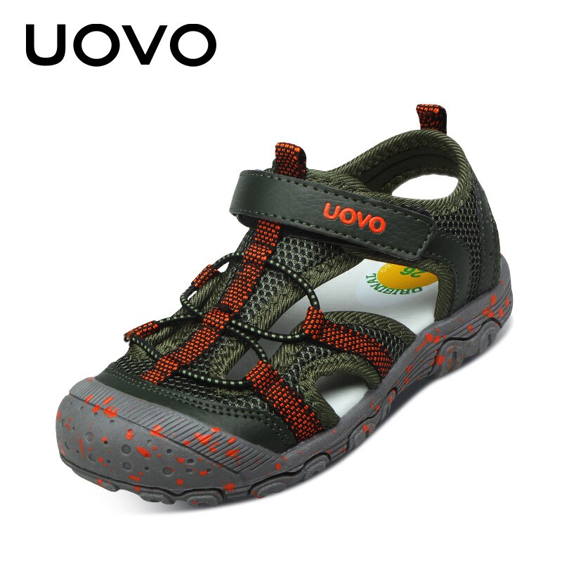 UOVO Summer Children Shoes Boys Sandals Beach Shoes Outdoor Breathable Casual Hook & Loop For Male Child Size 25-33