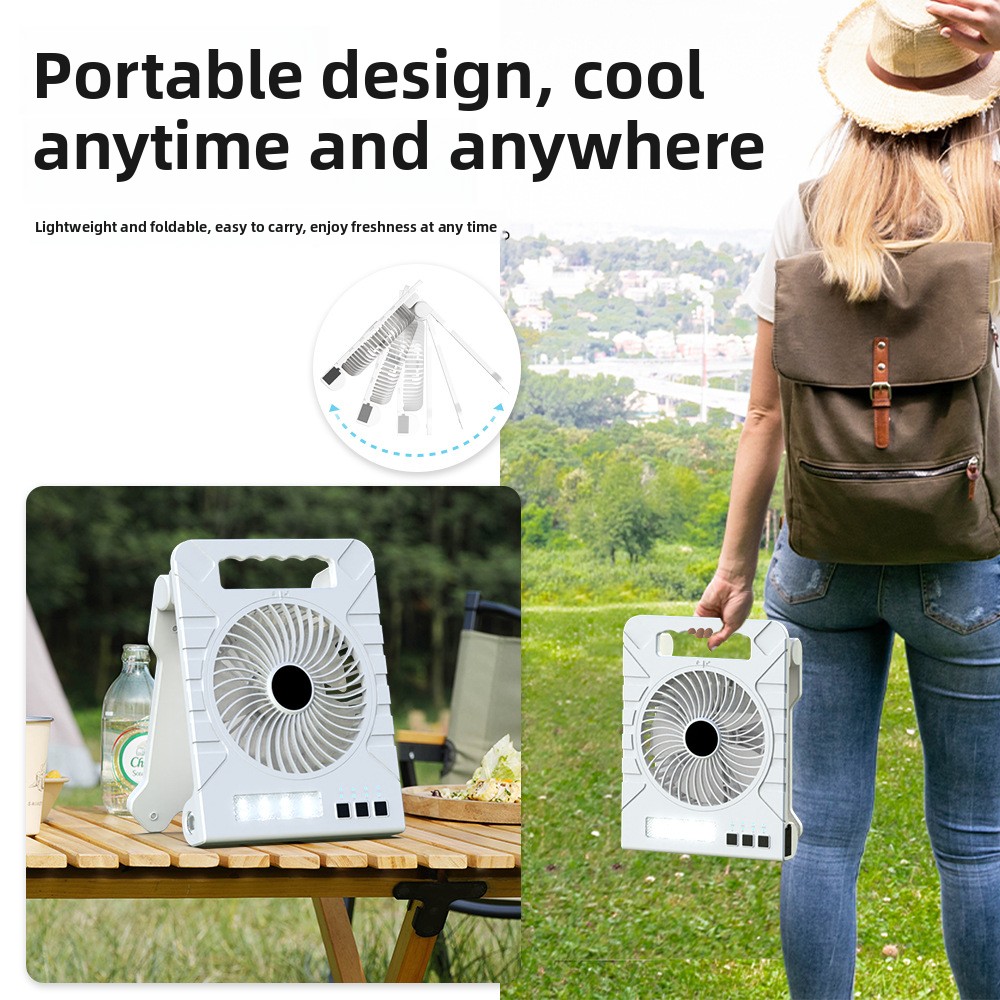 Tragbares faltbares Solarpanel mit USB-Lüfter, kompaktes Solarladegerät für Outdoor-Camping, Wandern, Notfall