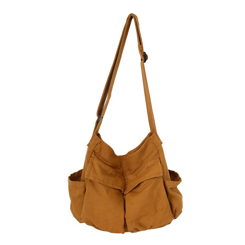 Women's School Messenger Bags For Women Shoulder Ladies Handbag Solid Large Capacity Casual Canvas Shoulder Female Bags