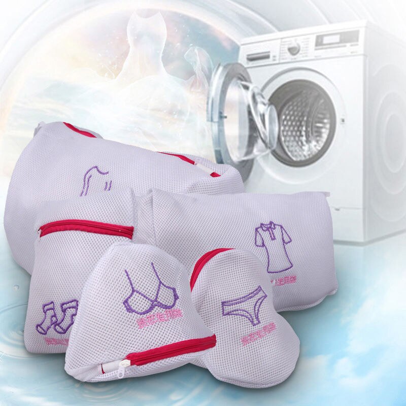 Clothes Washing Machine Laundry Bra Aid Sock Mesh Net Wash Bag Pouch Basket 5 Sizes