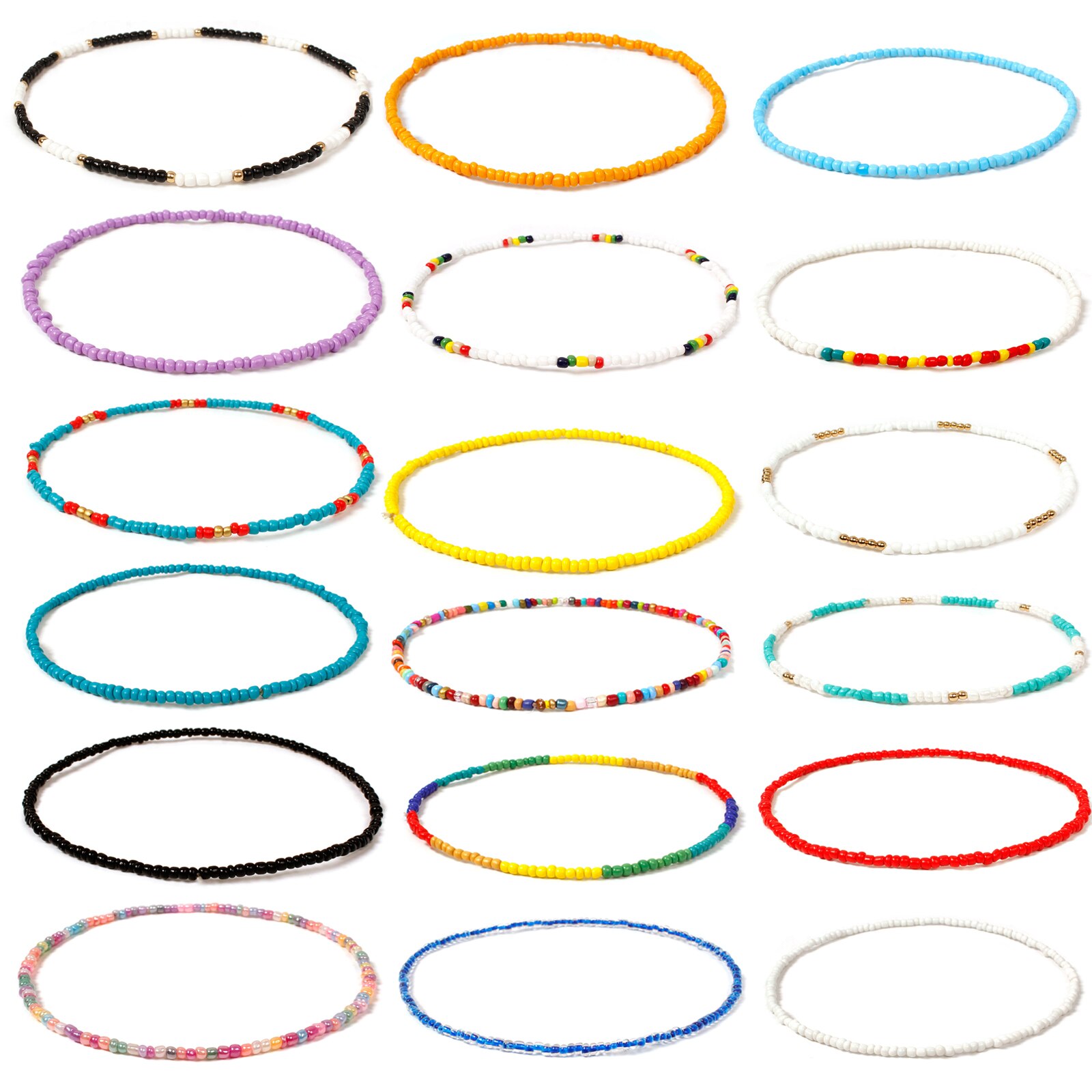 Naszyjnik w stylu boho mały naszyjnik ze szklanymi koralikami Multicolor krótki Chokers Charm naszyjniki słodki naszyjnik dla kobiet dziewczynki 40cm długości
