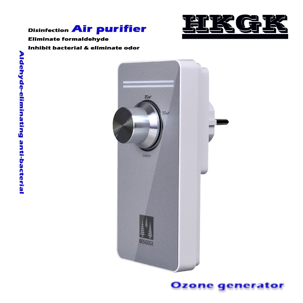 Purificador de aire con formaldehído, generador de ozono con 2 modos de trabajo, enchufe europeo de 220V