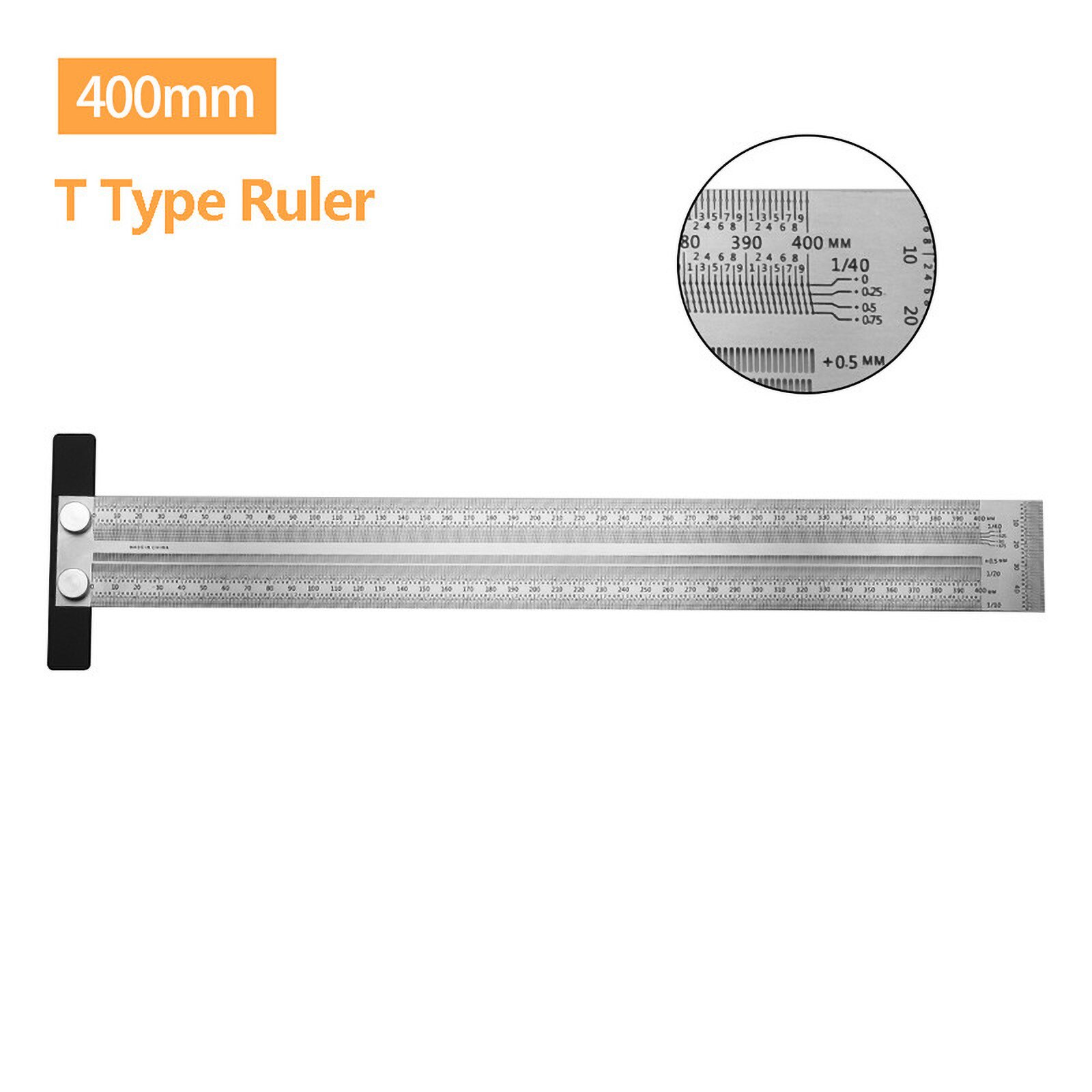 40# Woodworking Machinery Square Ruler And T-shaped Ruler Stainless Steel Multifunctional line Ruler Line Ruler Woodwork Tool: D