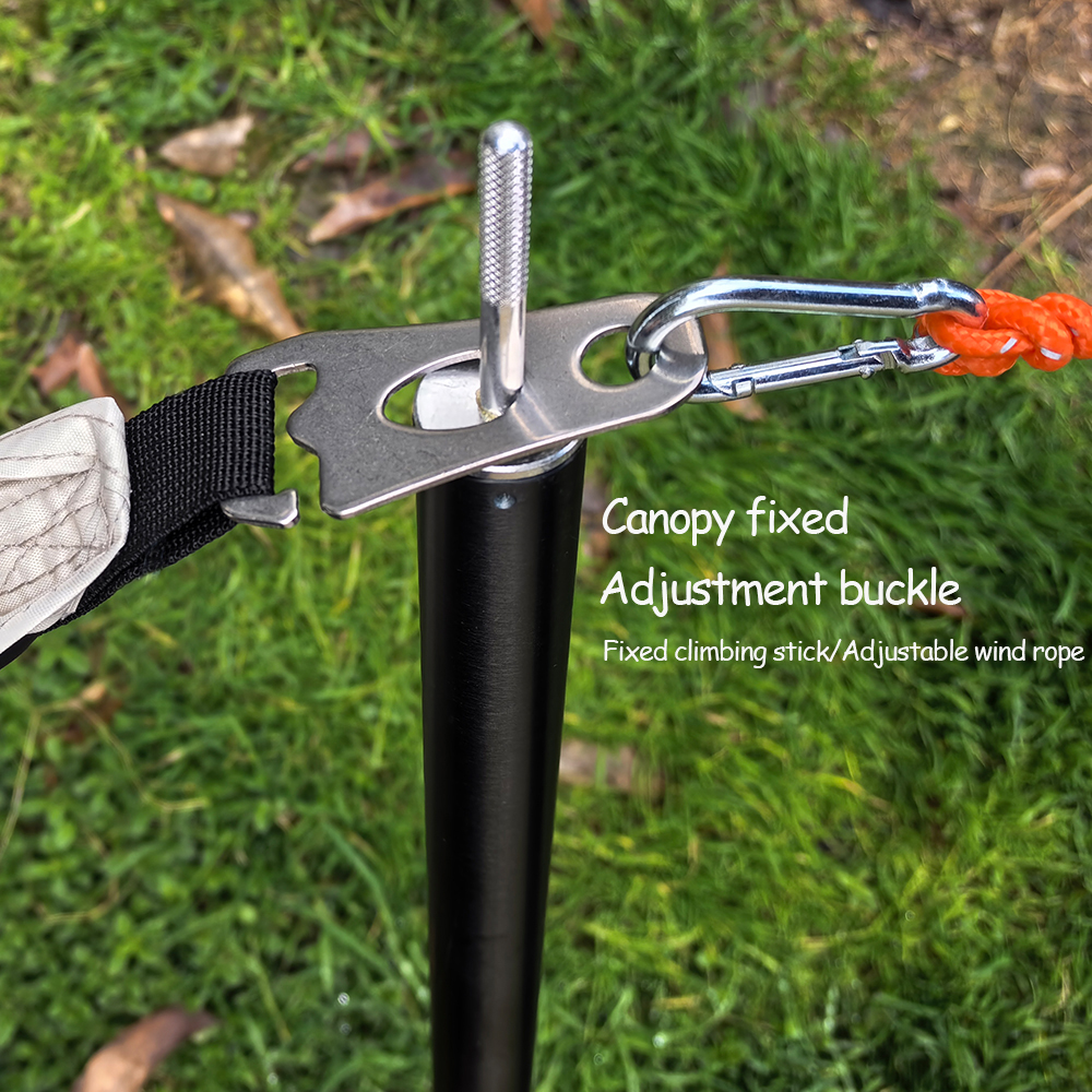 2/4Pcs Camping Tent Adjuster Wind Rope Buckle Camping Rope Buckle Canopy Rope Tightener Stainless Steel ​Awning pole Fasteners
