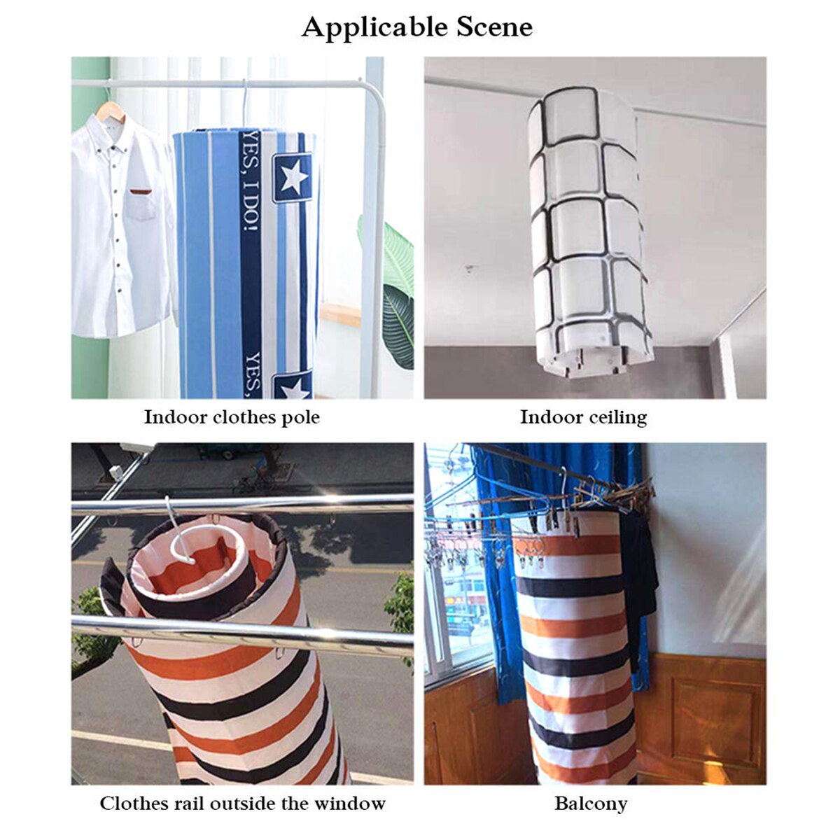 Multifunction Detachable Spiral Drying Rack Spiral Hanger For Drying Bed Sheet Quilt Cover Detachable Spiral Clothes Hanger