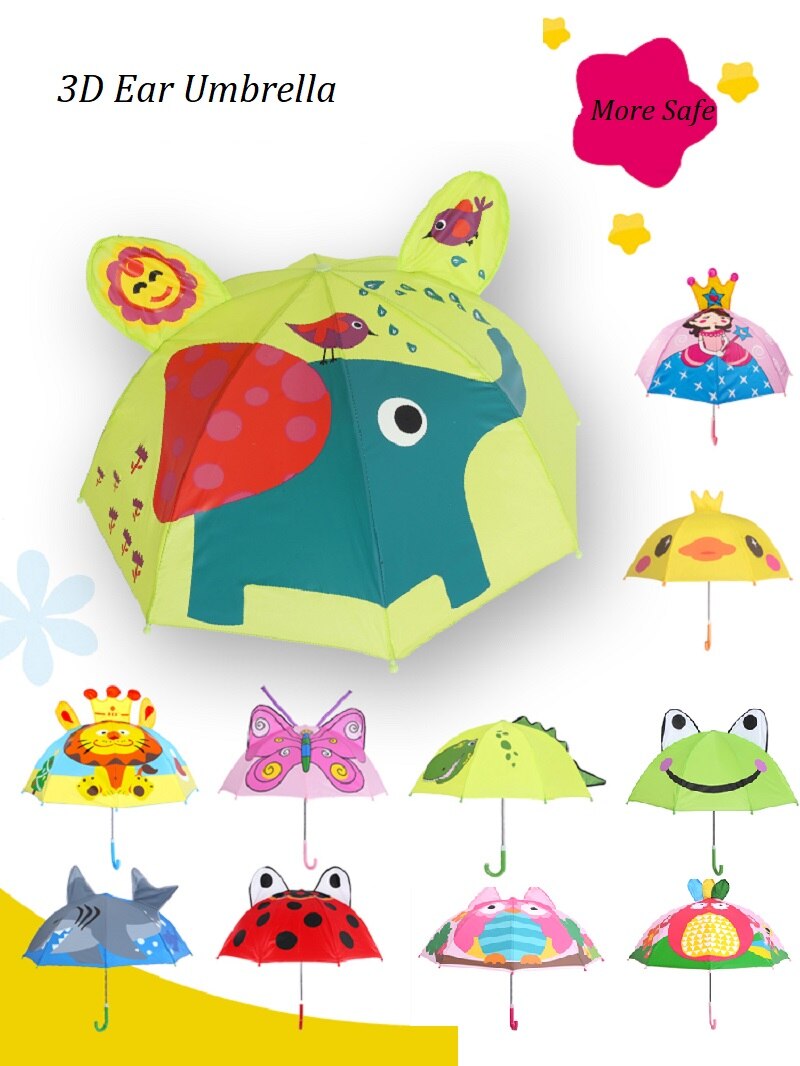 3D Ear Kids Paraplu Leuke Paraplu Cartoon Vlinder Paraplu Kinderen Dier Paraplu