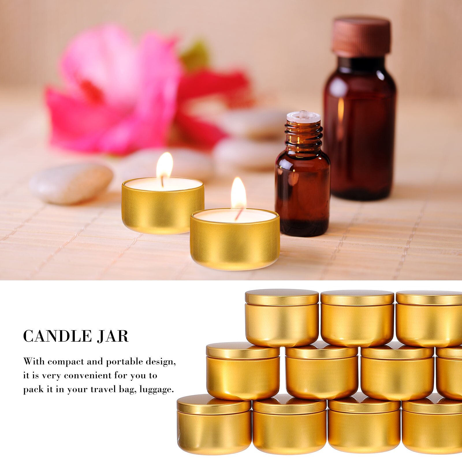 Lattine per candele in metallo da 12 pezzi scatole da viaggio per contenitori per candele 50ml barattoli per candele fai-da-te
