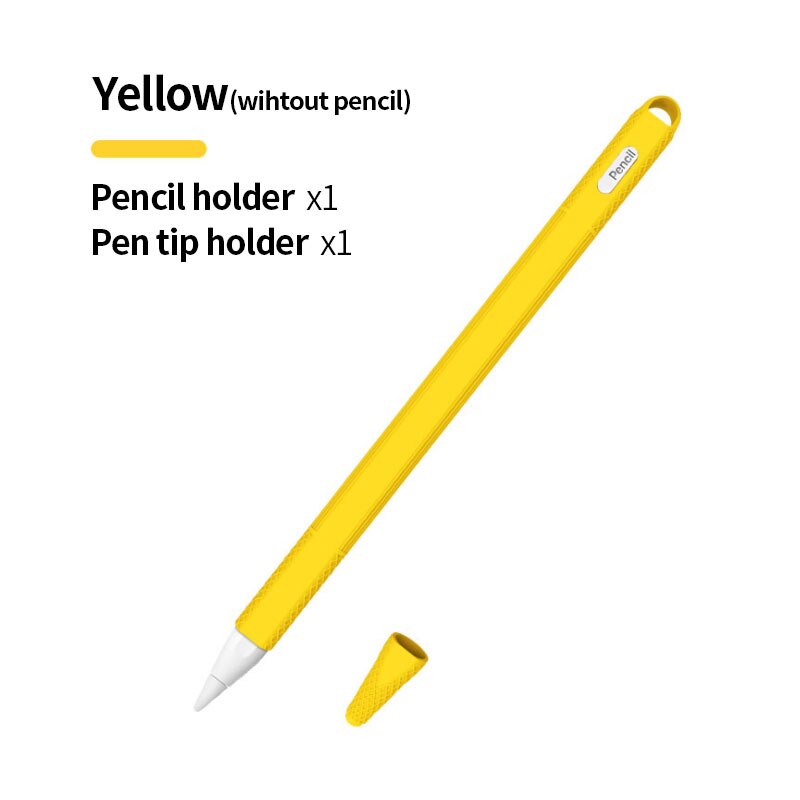 Soporte de silicona suave para Apple Pencil, 2. ª generación, piel de lápiz, iPad, Lápiz de pantalla táctil, accesorios para iPad: Yellow