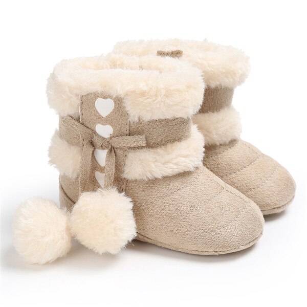 Del bambino Della Ragazza del Ragazzo Stivali Da Neve Stivaletti Invernali Infantili Del Bambino Appena Nato Scarpette da culla 0-18M: Beige / 12