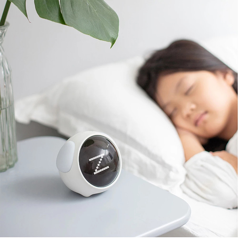 Xiaomi-reloj despertador con Linda expresión, luz LED Digital multifunción controlada por voz, termómetro de mesita de noche para el hogar