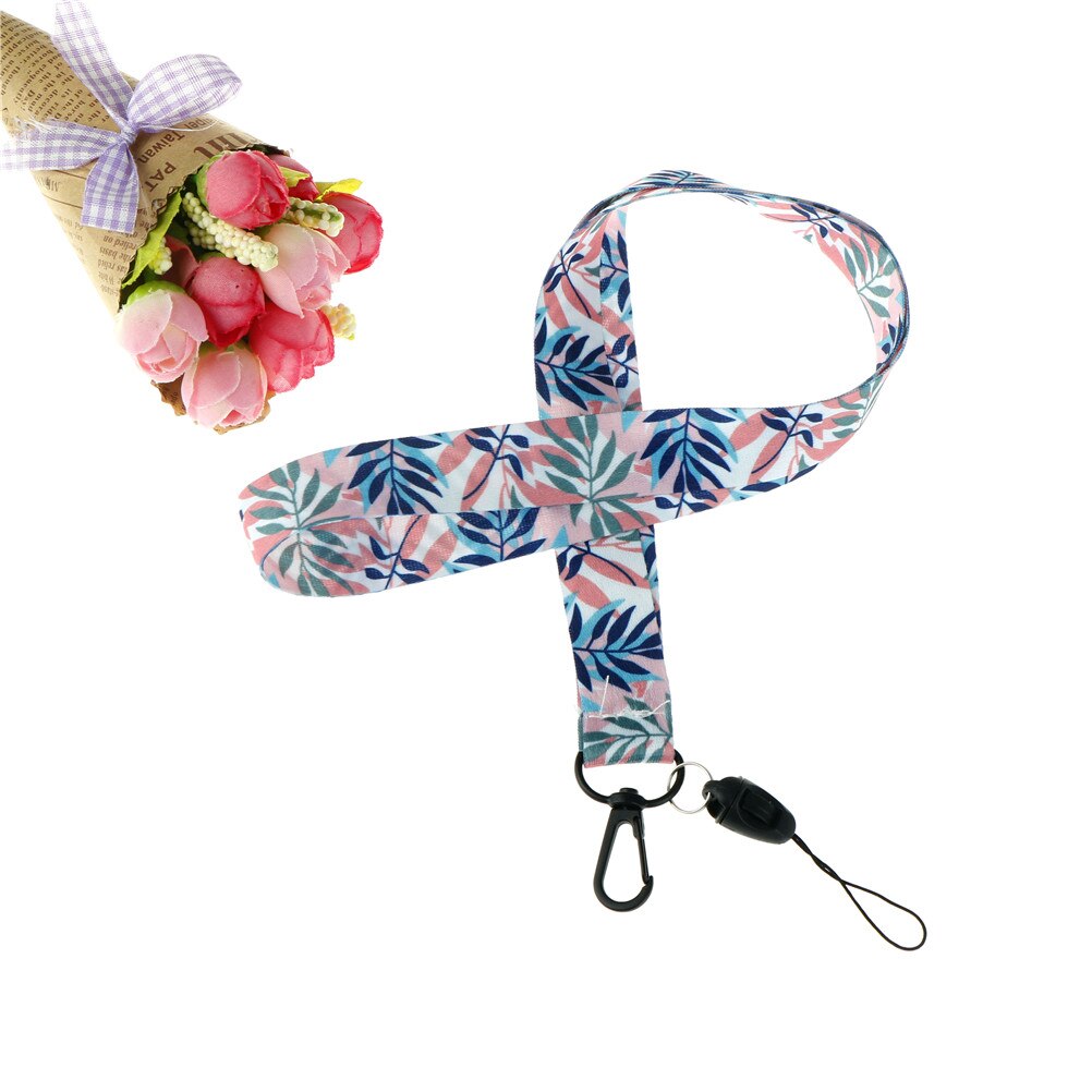 1Pc feuilles fraîches cou sangle clés carte d'identité gymnastique téléphone Mobile sangles USB porte-badge bricolage téléphone accrocher corde lanière