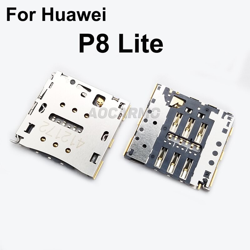 Aocarmo para Huawei P8 / P8 Lite bandeja de tarjeta Sim soporte lector ranura piezas de reparación: P8 Lite