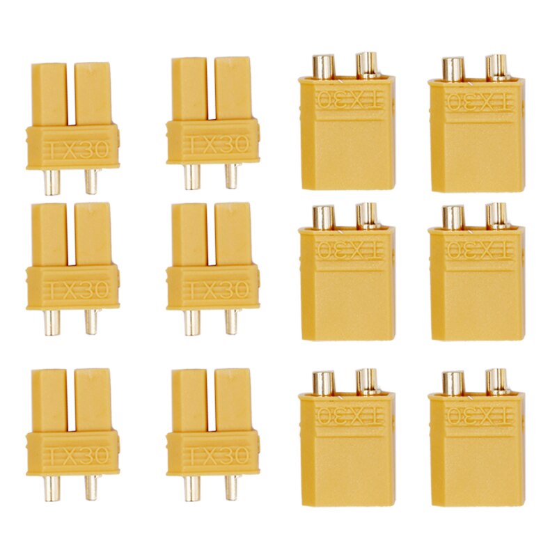 XT30 Geel Batterij Connector Set Man Vrouw Vergulde Banaan Plug voor Helikopter 20% off