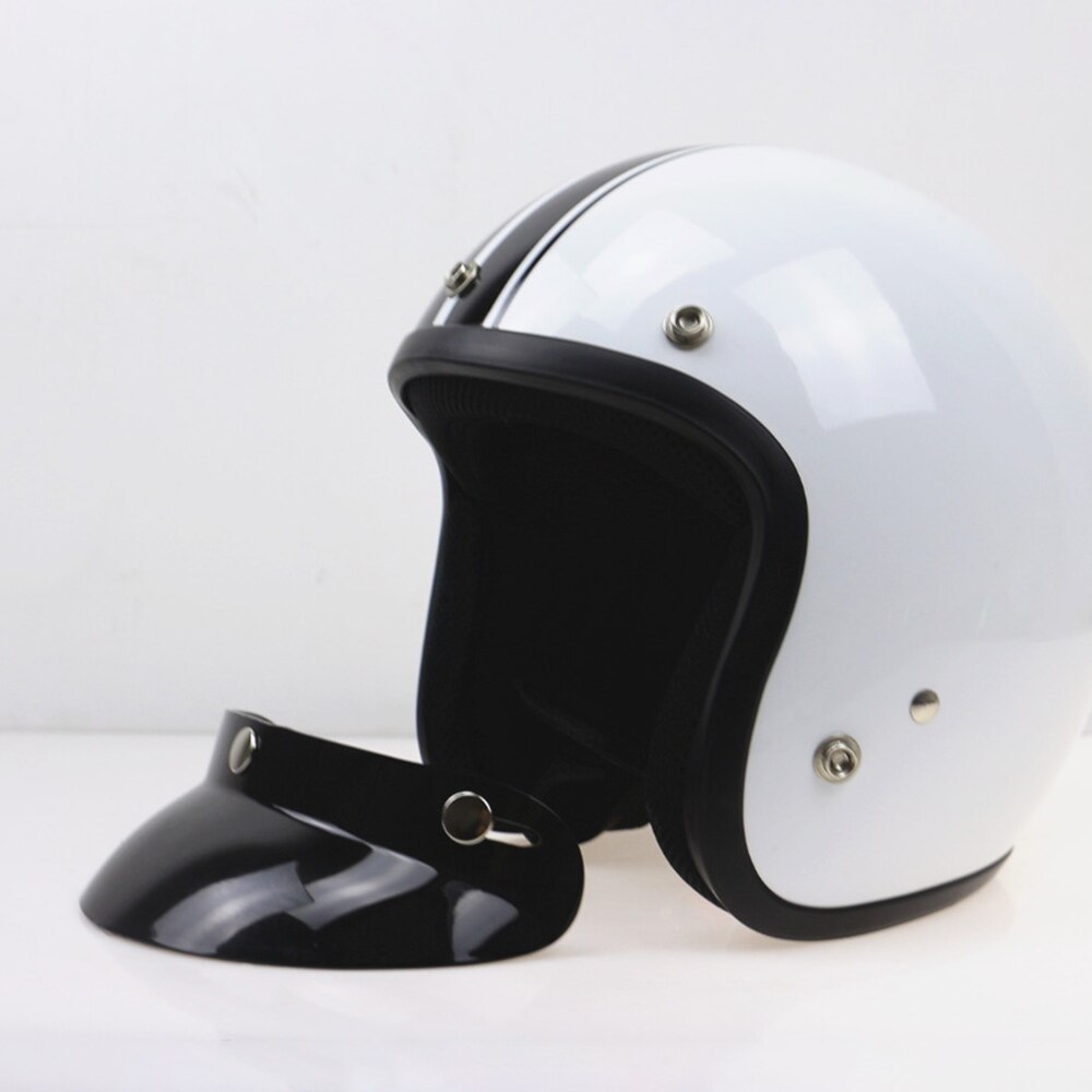 Universal Black 3-Snap Motorhelm Piek Lens Open Gezicht Zonnescherm Visor Shield