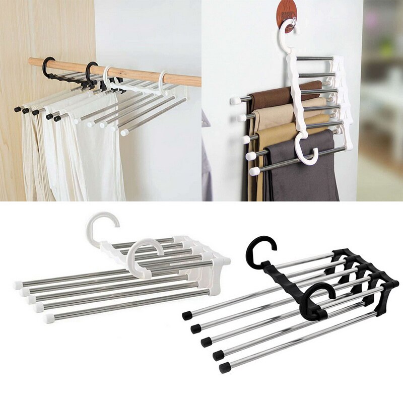 5 In 1 Rvs Magic Broek Rack Multi-layer Magic Multifunctionele Hanger-1