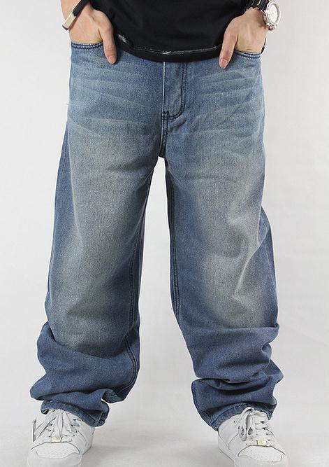 Shierxi mand løse jeans hiphop skateboard jeans baggy bukser denim bukser hip hop mænd ad rap jeans 4 årstider stor størrelse 30-46: 30