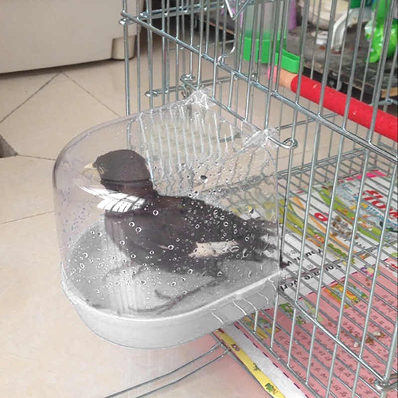 Bañera de Baño de aves para loros, suministros de baño para loros, bañera de Baño de aves, jaula, suministros para mascotas, Baño de aves de ducha, contenedor de pie