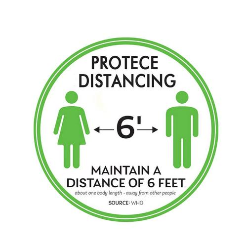 Safety Floor Sign Keep 6 Feet Away Safe Distance Protece Distancing Floor Decal Quotes Words Sticker: 03