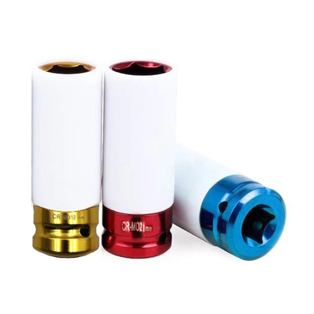 17mm 19mm 21mm Gniazda sześciokątne Kolorowa tuleja ochronna opony Gniazdo nakrętki udarowej głębokiej ściany Koło aluminiowe Klucz pneumatyczny Opona