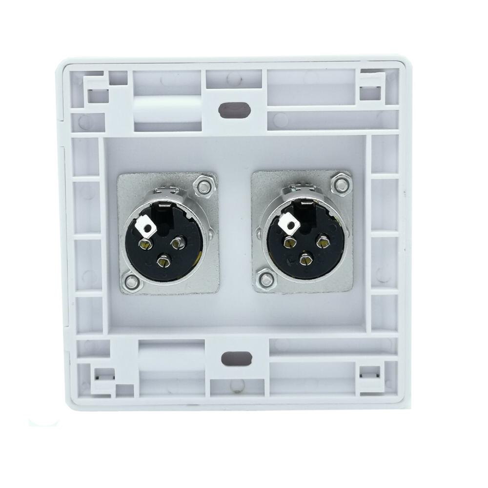 Wall Plate with Dual XLR 3-Pin Female Microphone Connector 86*86mm