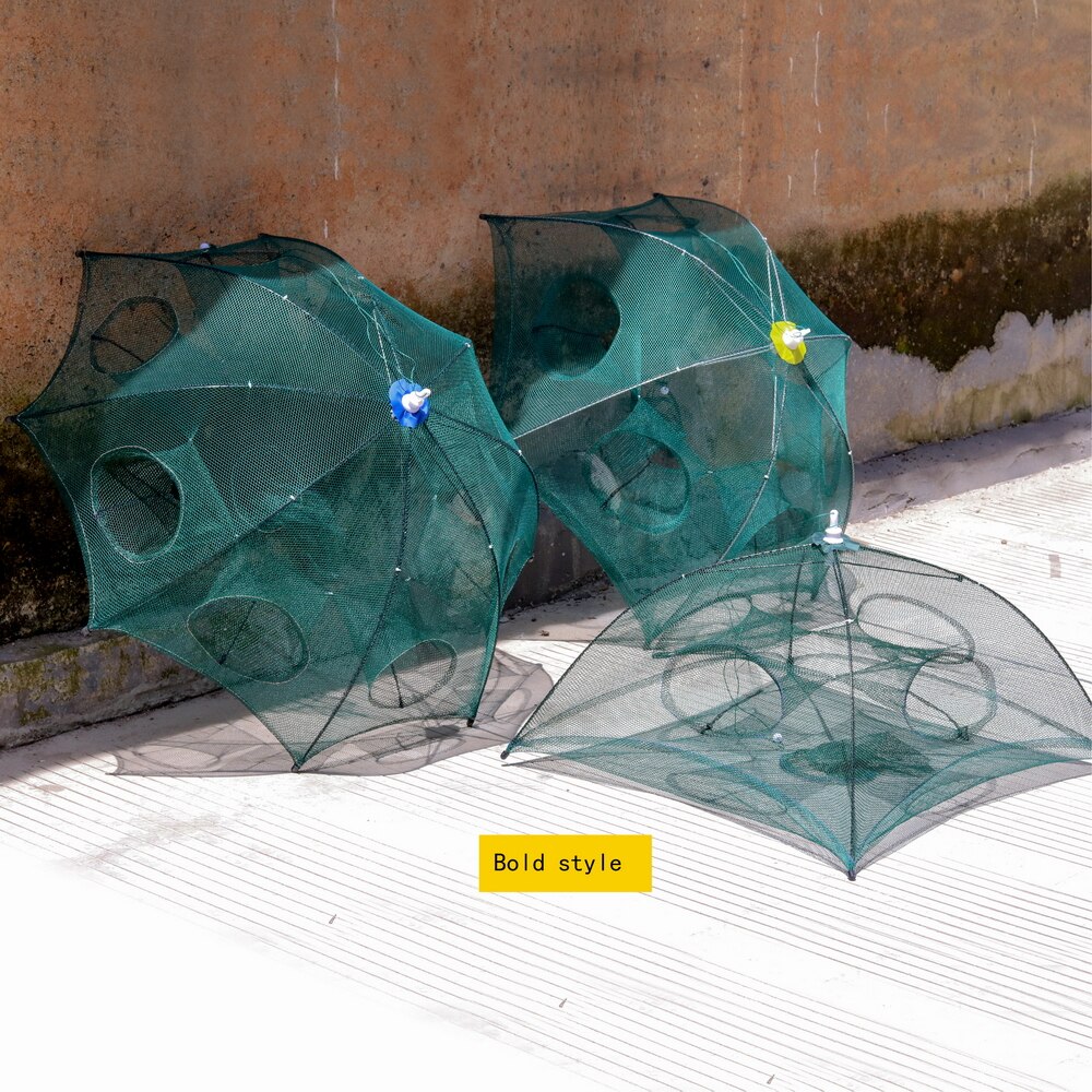 Angelköderfalle Netz 6-Loch - Faltbarer Krabbenkäfig Aus Nylon Für Köderfische & Garnelen