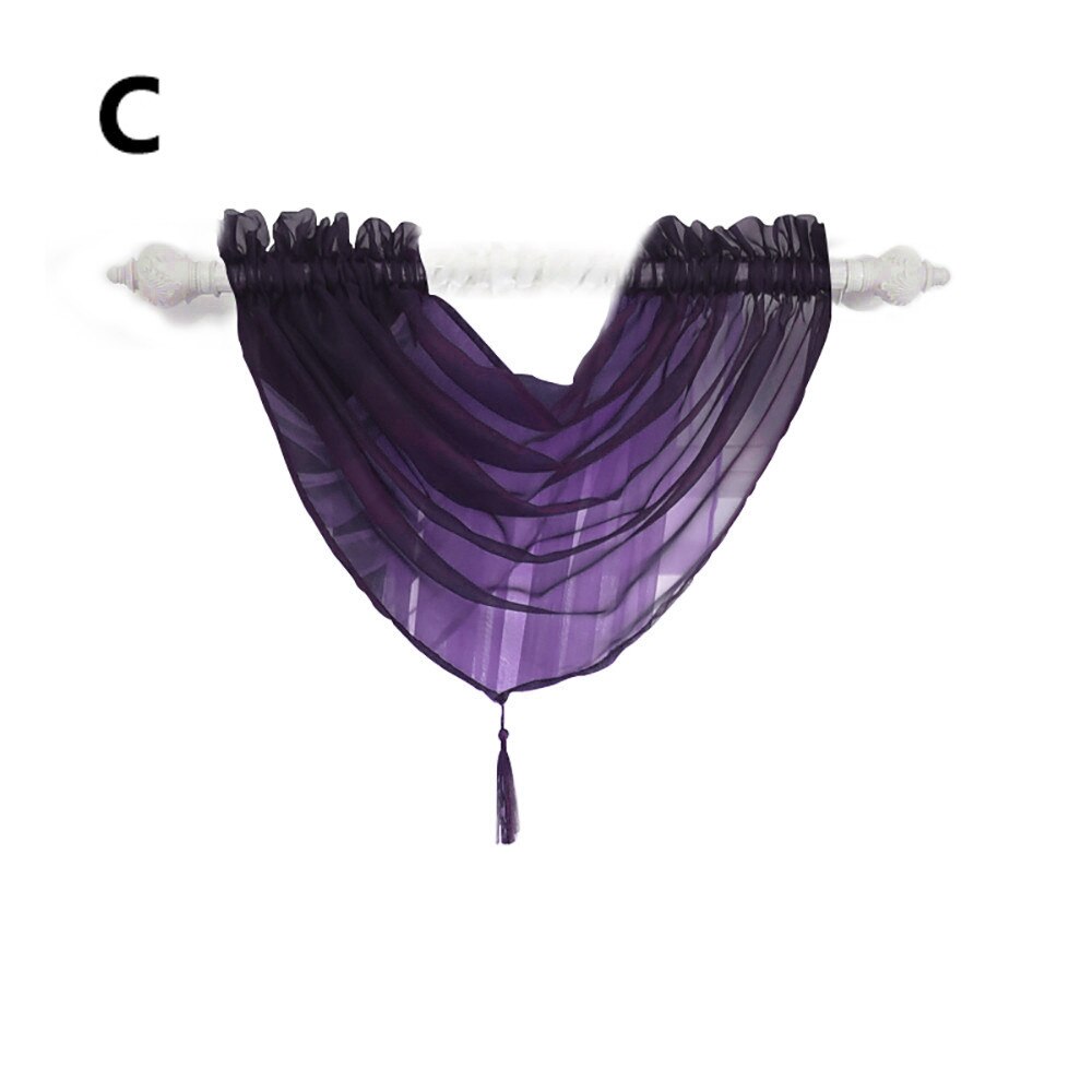 Rideau de Voile multicolore Swag toutes les couleurs cantonnière Net rideaux Tulle Swag Unique rideaux modernes pour la décoration de fenêtre: C