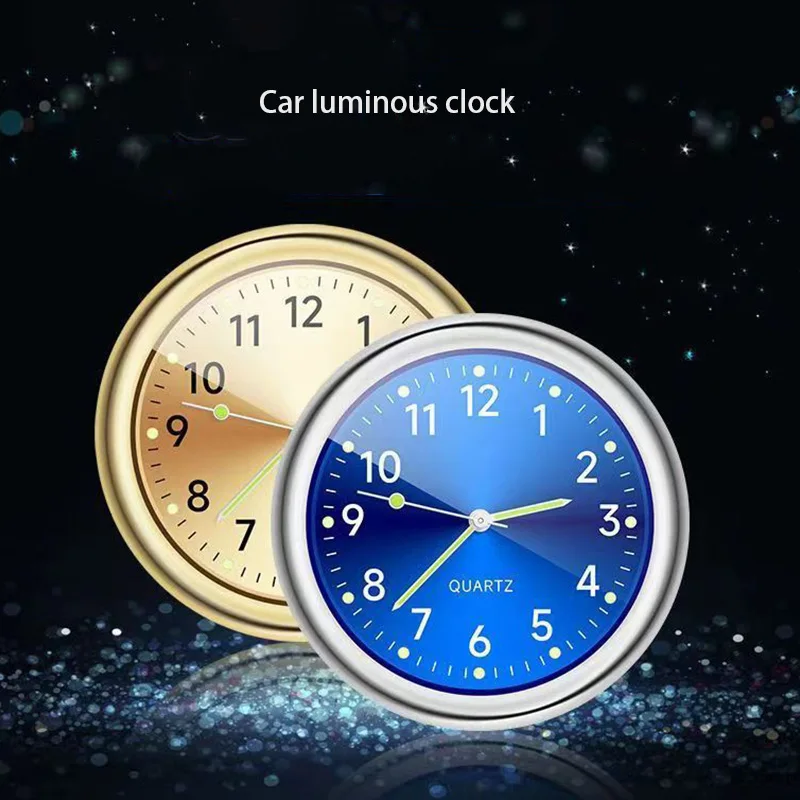 40mm Mini Digitaluhr Leuchtende Autouhr Autos Interne Stock-an Uhr Mechanik Quarzuhren Auto Ornament
