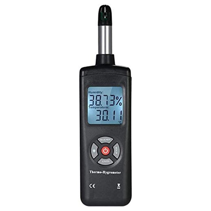 Retail Digital Psychrometer Thermo Hygrometer, High Sensitive Thermo Hygrometer With Dew Point Wet Bulb Temperature Humidity