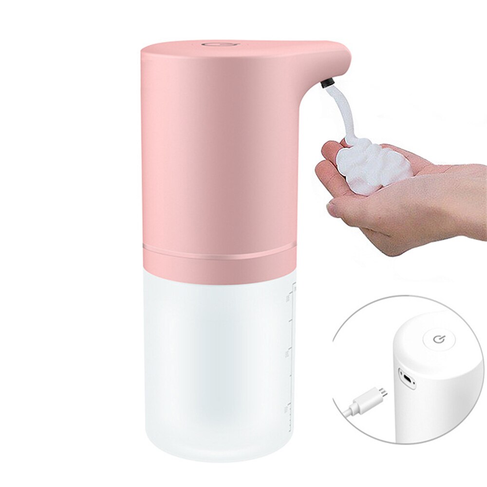Dispenser di sapone liquido per bambini Dispenser di sapone liquido per bambini Dispenser di schiuma per sensore Touchless per bagno per lavaggio a mano: USB Charge Pink