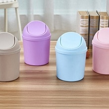 Mini Papelera para escritorio, Cubo de almacenamiento, tapa de plástico que se puede quitar con la tapa, papelera de limpieza del hogar, Cenicero de escritorio