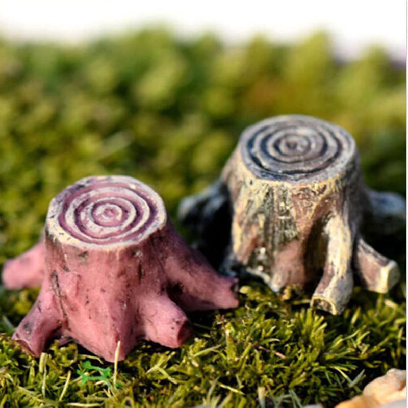 1Pc Garden Tree Stump Base Mini Resin Crafts Fairy Garden Miniatures Terrarium Micro Landscape DIY Accessories Home Decoration
