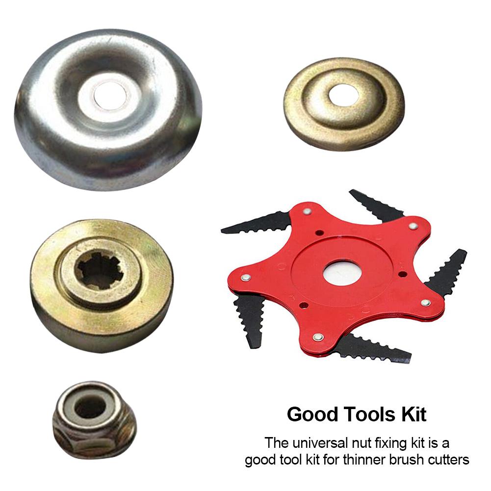 Lawn Mower Universal Accessories Adapter Nut Fixing Kit Metal Gearbox Blade Replacement Accessories For Lawn Mower Trimmer