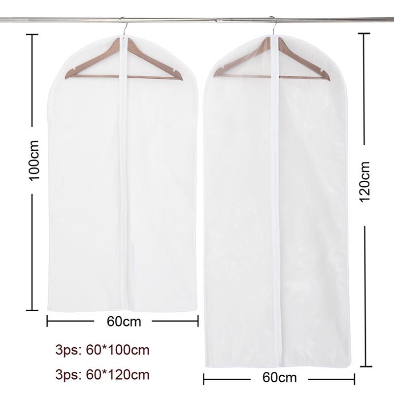 Translucent garment bag covers for clothes with zipper clothes protector dust cover Storage bag for fur coat suit bag