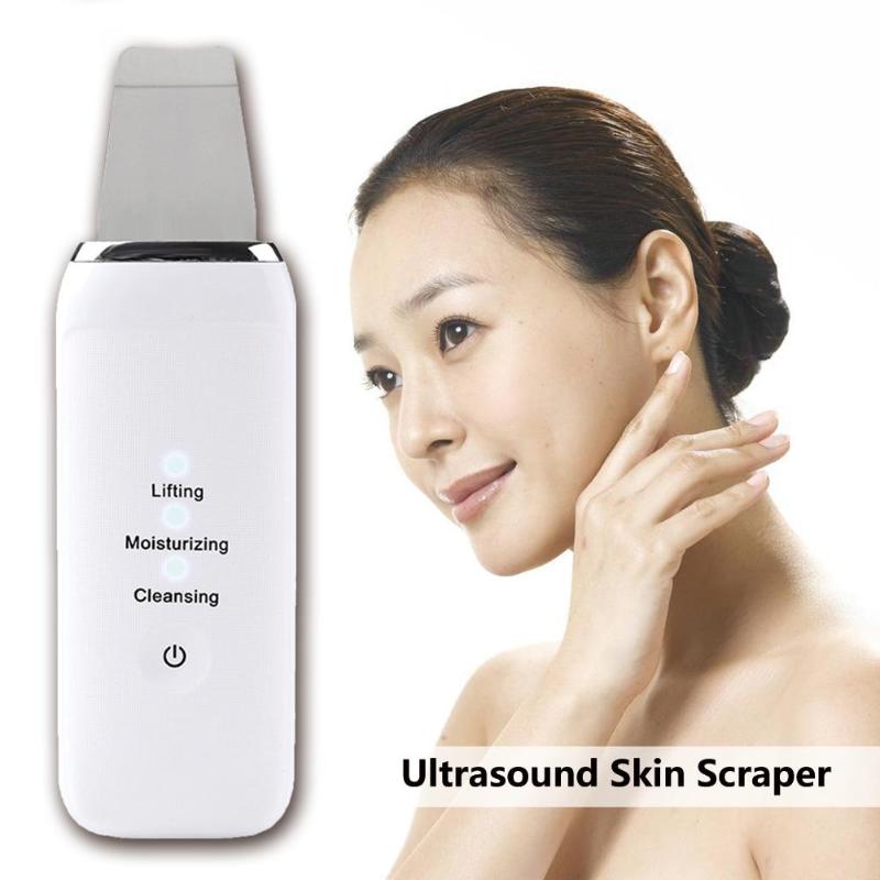 Hudscrubber ansigtshudscrubber usb genopladelig ultralyds ansigtsscrubber hudormefjerner ansigtsløftningsenhed 3 tilstand