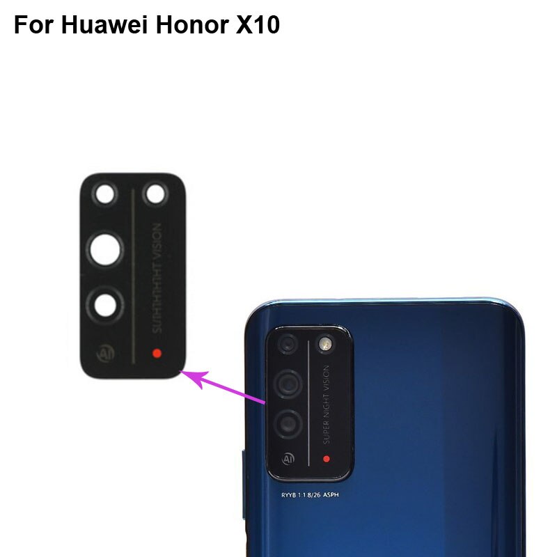 Voor Huawei Honor X10 5G Vervanging Back Rear Camera Lens Glas Voor Huawei Honor X 10 Glas Lens Onderdelen TEL-AN00a